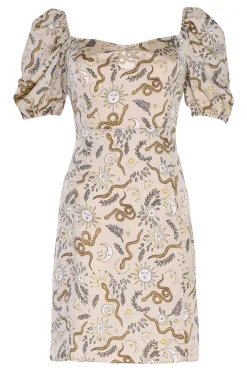 Glamorous Mini Dresses|Mini Dresses|Stone Sun Moon Pattern Square Neck Mini Dress -