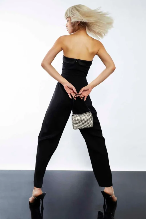 Glamorous Go To Partywear|Glamorous Studio|Studio Black Wide Leg Bandeau Jumpsuit -