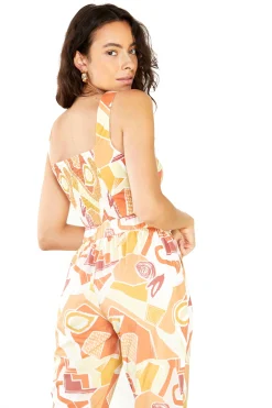 Glamorous Chic Escapes|Crops, Corsets & Bodysuits|Sun washed Abstract Crop Top -