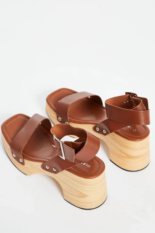 Glamorous Chic Escapes|Heels|Tan Open Toe Block Heel Sandals -