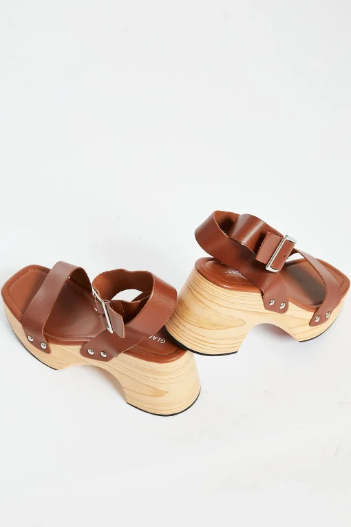 Glamorous Chic Escapes|Heels|Tan Open Toe Block Heel Sandals -