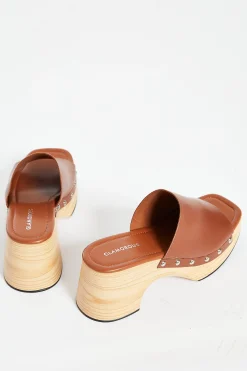 Glamorous Chic Escapes|Mules|Tan Open Toe Mule Clog Sandals -