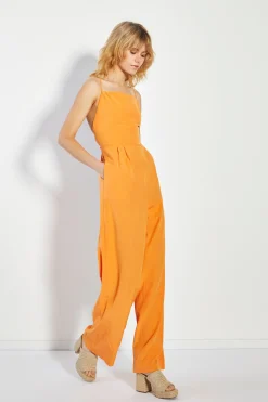 Glamorous Jumpsuits|Wide Leg Trousers|Tangerine Backless Wide Leg Jumpsuit -