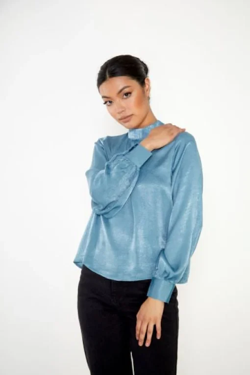 Glamorous Blouses & Shirts|Teal Long Sleeve Blouse -