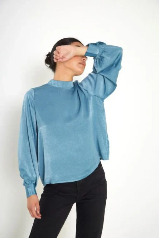Glamorous Blouses & Shirts|Teal Long Sleeve Blouse -
