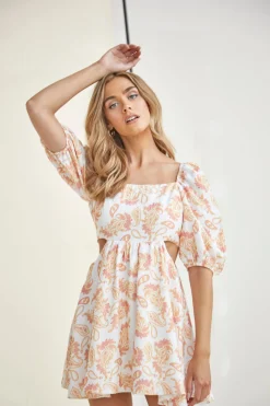 Glamorous Chic Escapes|Day Dresses|Tie-Back Babydoll Mini Dress -
