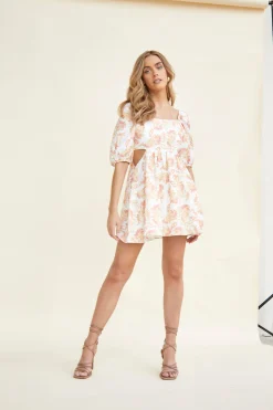 Glamorous Chic Escapes|Day Dresses|Tie-Back Babydoll Mini Dress -