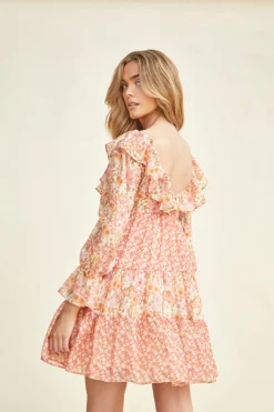 Glamorous Mini Dresses|Mini Dresses|Tiered Ruffle Empire-line Babydoll Mini Dress -