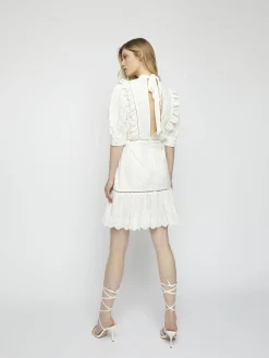 Glamorous Mini Dresses|Mini Dresses|White Broderie Tie Back Mini Dress -