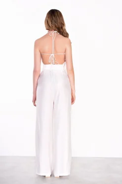 Glamorous Go To Partywear|White Cross Over Open Back Top -