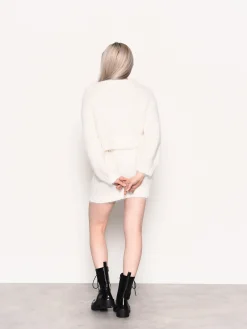 Glamorous Knitted Skirts|Mini Skirts|White Knitted Mini Skirt -
