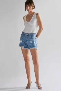 Glamorous Chic Escapes|White Textured V- Neck Bodysuit -