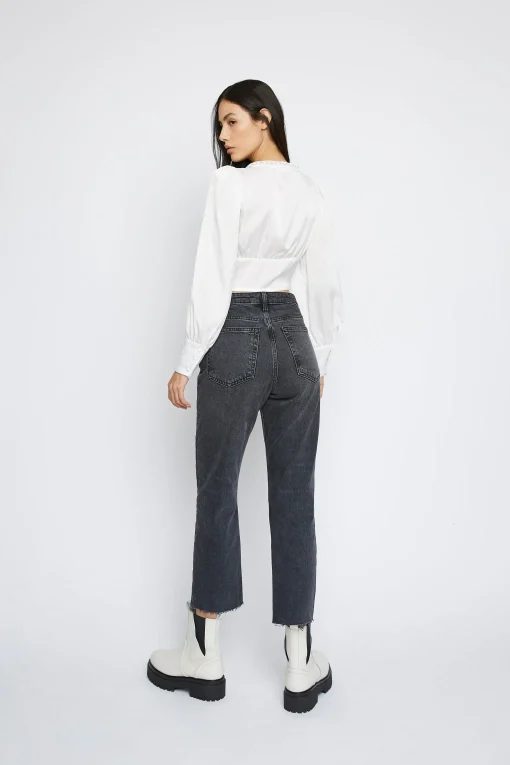 Glamorous Blouses & Shirts|White V- Neck Button Front Blouse -