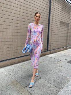Glamorous Day Dresses|Midi & Midaxi Dresses|womens Multi Blurred Print Midi-Dress -