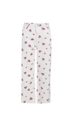 Glamorous Chic Escapes|Womens White Ditsy Denim Jeans -