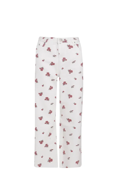 Glamorous Chic Escapes|Womens White Ditsy Denim Jeans -