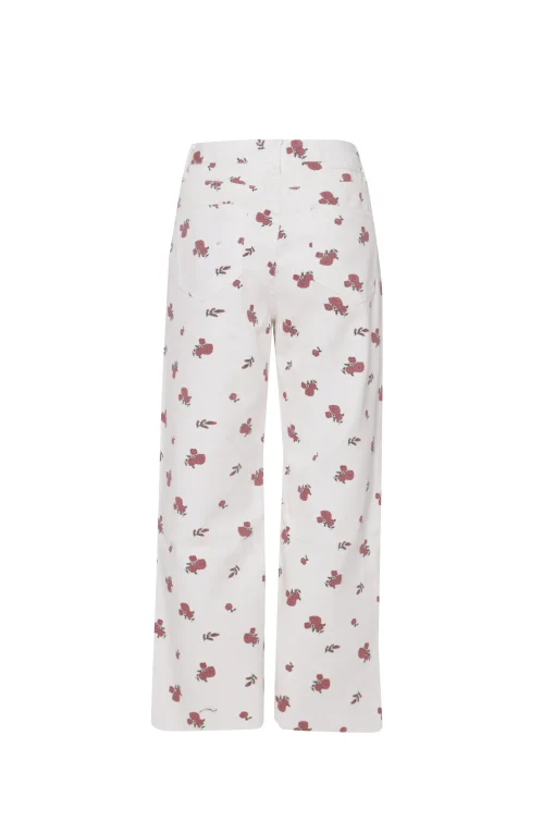 Glamorous Chic Escapes|Womens White Ditsy Denim Jeans -