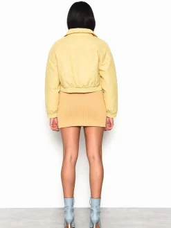 Glamorous Faux Fur & Leather|Jackets|Yellow Cropped Faux Leather Jacket -