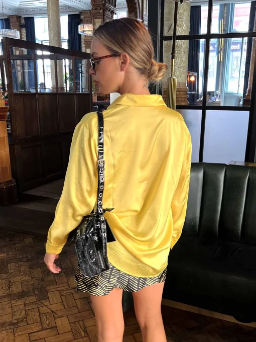 Glamorous Go To Partywear|Mini Skirts|Yellow Sketch Stripe Bias Cut Mini Skirt -