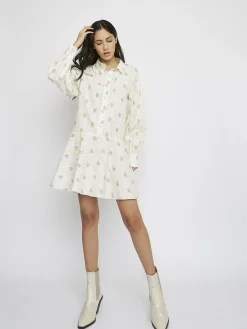 Glamorous Mini Dresses|Mini Dresses|Yellow Stripe Flower Mini Dress -