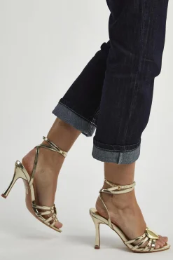 Glamorous Heels|Gold Heart Strappy Heels -