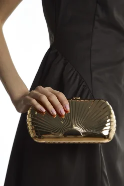 Glamorous Clutch Bags|Gold Structed Box Clutch-Bag -