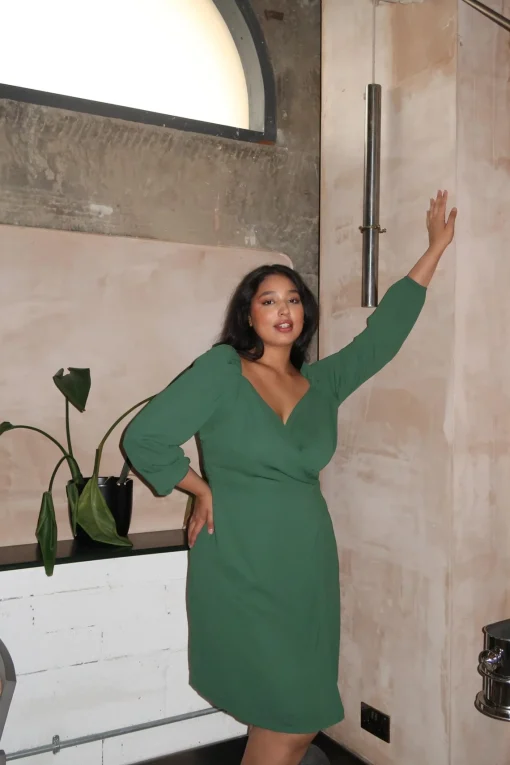 Glamorous Party Dresses|Going Out Dresses|Green Midi-Party dress -