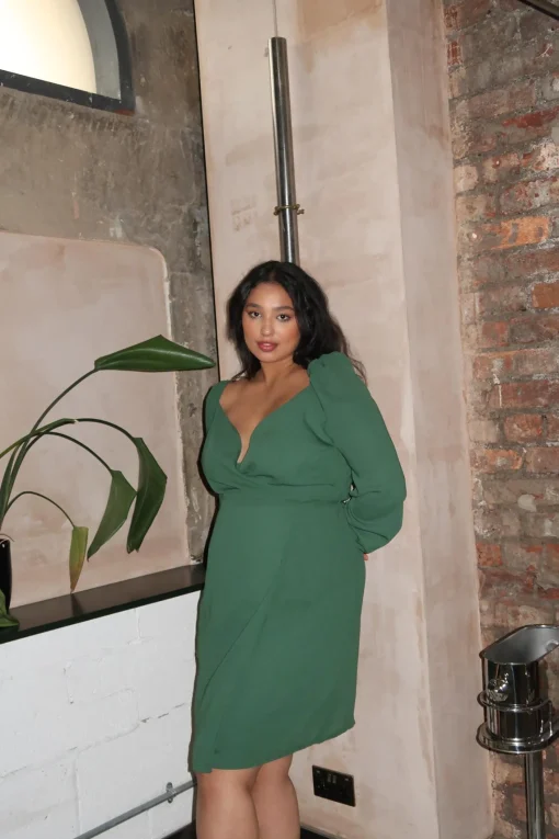 Glamorous Party Dresses|Going Out Dresses|Green Midi-Party dress -