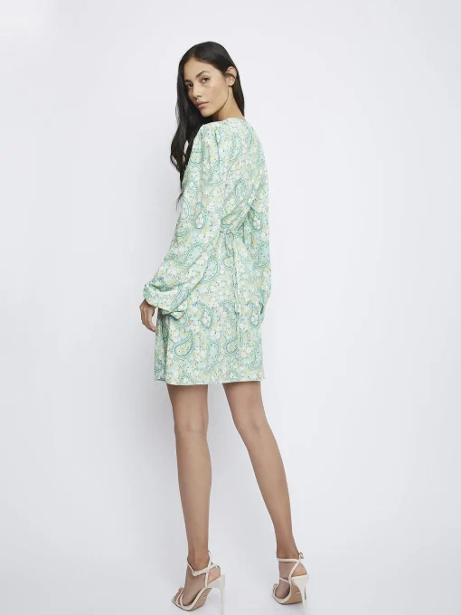 Glamorous Wrap Dressses|Green Paisley Wrap Dress -