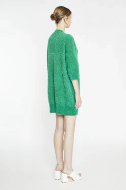 Glamorous Mini Dresses|Mini Dresses|Green White Glitter Heart Sweater Mini-Dress -