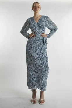 Glamorous Day Dresses|Midi & Midaxi Dresses|Green-Leopard Wrap Midi-Dress -
