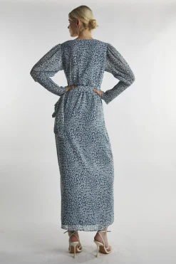 Glamorous Day Dresses|Midi & Midaxi Dresses|Green-Leopard Wrap Midi-Dress -
