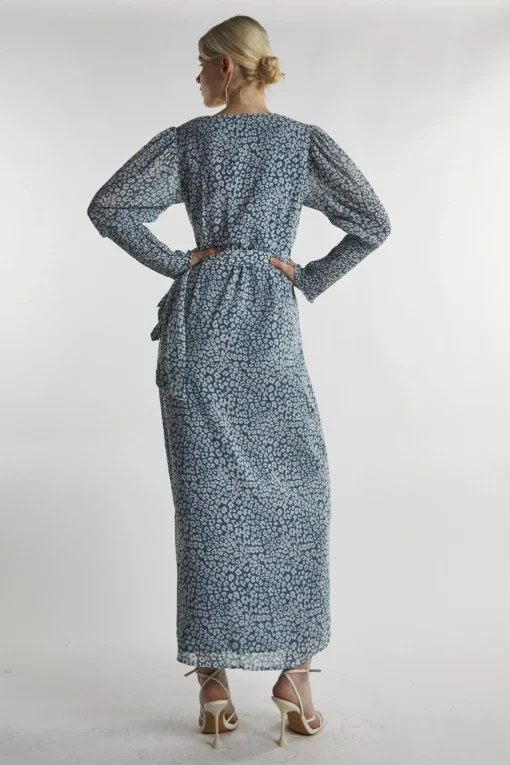 Glamorous Day Dresses|Midi & Midaxi Dresses|Green-Leopard Wrap Midi-Dress -