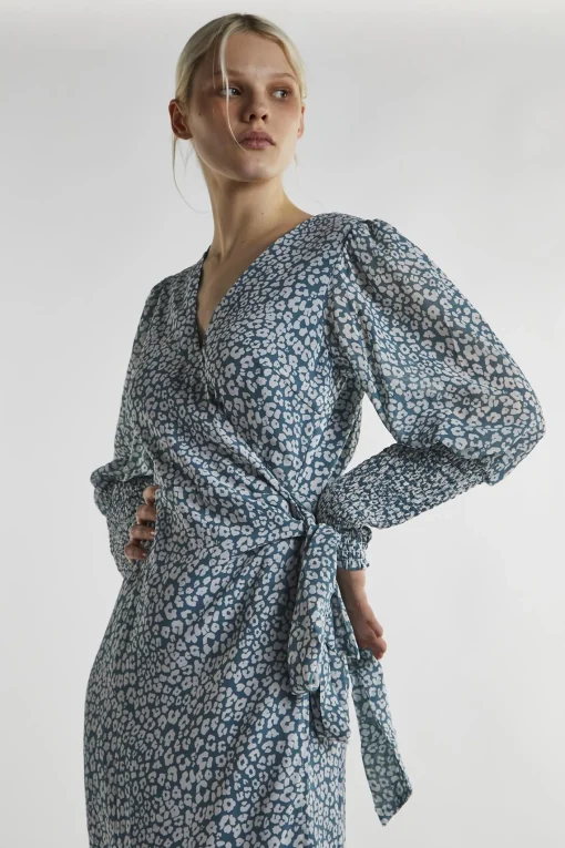 Glamorous Day Dresses|Midi & Midaxi Dresses|Green-Leopard Wrap Midi-Dress -