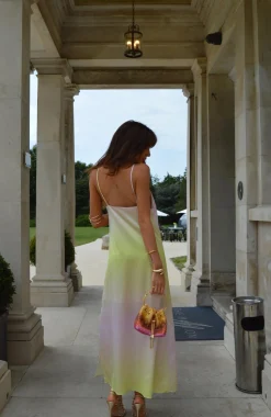 Glamorous Chic Escapes|Day Dresses|Green-Pink Ombre Straight-Fit Cami Maxi-Dress -