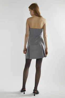 Glamorous Day Dresses|Mini Dresses|Grey A-Line Bardot Mini-Dress -