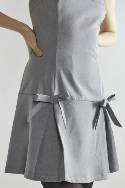 Glamorous Day Dresses|Mini Dresses|Grey A-Line Bardot Mini-Dress -