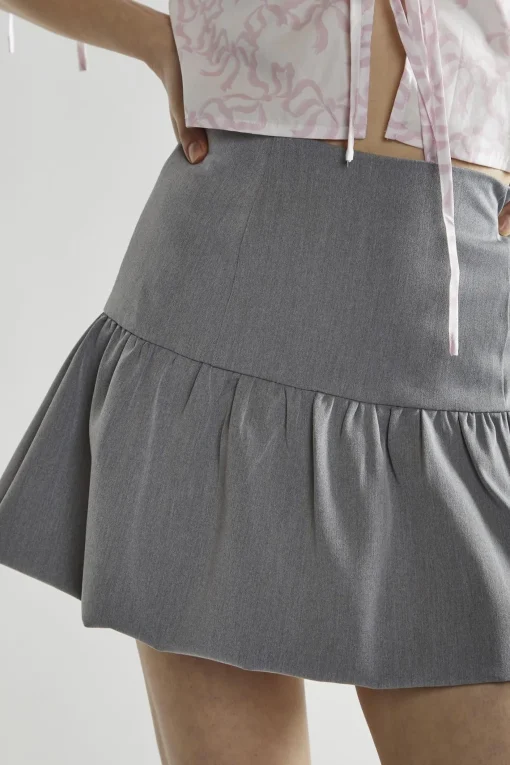 Glamorous Mini Skirts|Grey Half Tutu Mini-Skirt -