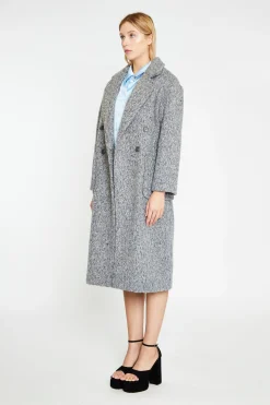 Glamorous Workwear|Coats|Grey Marl Lapel Collar Midi-Coat -