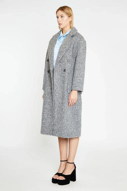 Glamorous Workwear|Coats|Grey Marl Lapel Collar Midi-Coat -
