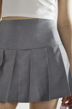 Glamorous Mini Skirts|Grey Pleated Mini-Skirt -