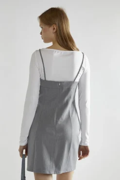 Glamorous Day Dresses|Mini Dresses|Grey Round-Neck A-Line Mini-Dress -