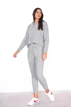 Glamorous Jumpers|Tops & T-shirts|Grey-Marl Long-Sleeves-Hooded-Jumper -