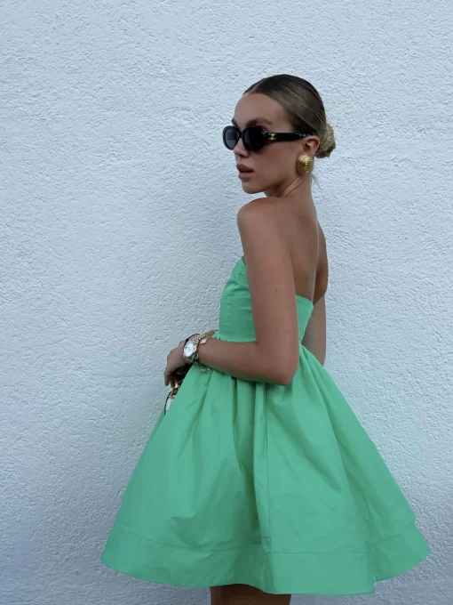 Glamorous Dresses|Prom|Hayden Strapless Empire-Line Mini-Dress -Bright-Green -