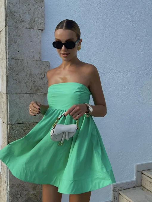 Glamorous Dresses|Prom|Hayden Strapless Empire-Line Mini-Dress -Bright-Green -