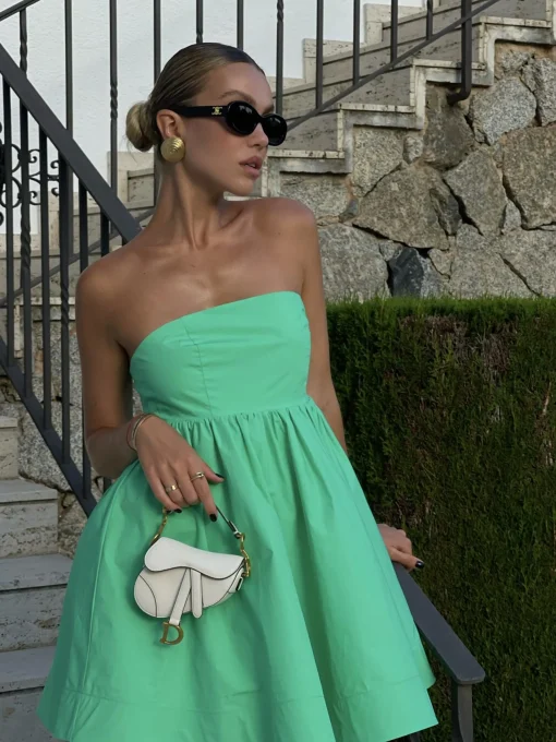 Glamorous Dresses|Prom|Hayden Strapless Empire-Line Mini-Dress -Bright-Green -