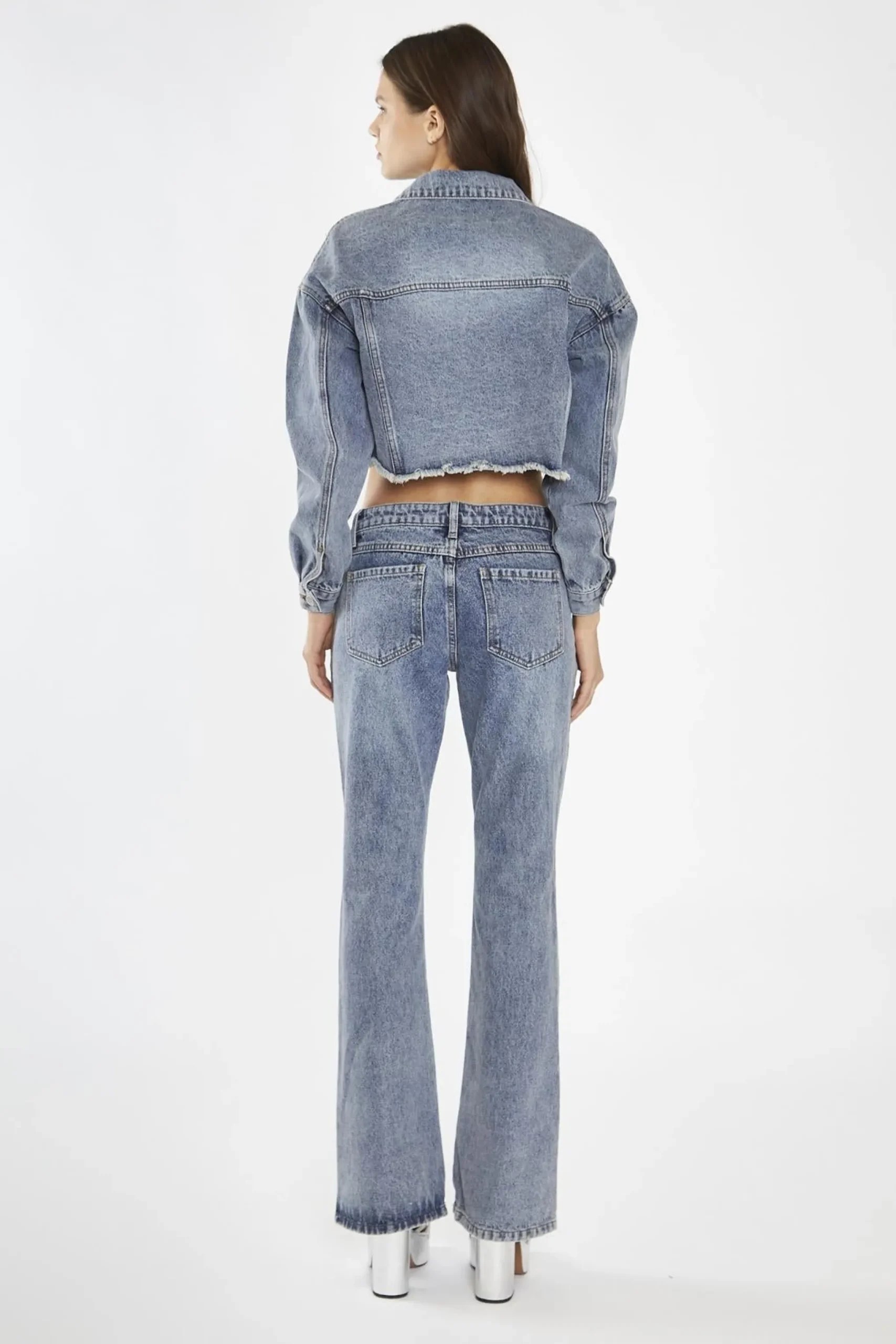 Glamorous Co-ords|Heavy-Vintage Wash Flared -Jeans -