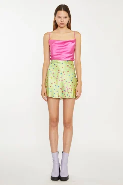 Glamorous Going Out Tops|Go To Partywear|Hot-Pink Satin Cowl Neck Cami Top -