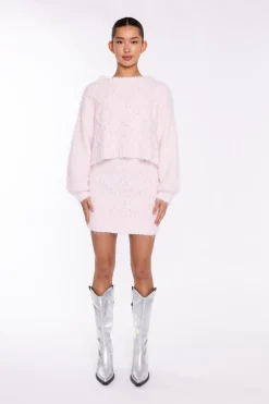 Glamorous Knitted Co-ords|Jumpers|Icy-Pink Cable-Knit Jumper -