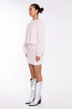 Glamorous Knitted Co-ords|Jumpers|Icy-Pink Cable-Knit Jumper -